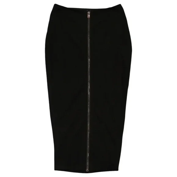 Revolve NUDE Black Full Length Back Zipper Pencil Skirt Slit High Waist Size S - Picture 3 of 10